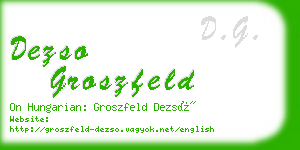 dezso groszfeld business card